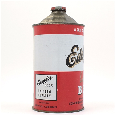 Edelweiss Beer Quart Cone Top IRTP 32 FL OZ RIGHT OF SEAM LIKE 207-13