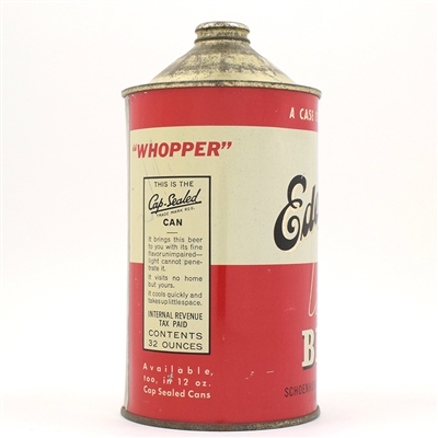 Edelweiss Beer Quart Cone Top NO ALCOHOL STATEMENT ACTUAL 207-11