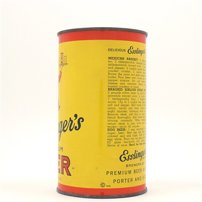 Esslingers Beer Instructional Quart Flat Top 208-15 USBCOI 244 EXCEPTIONAL