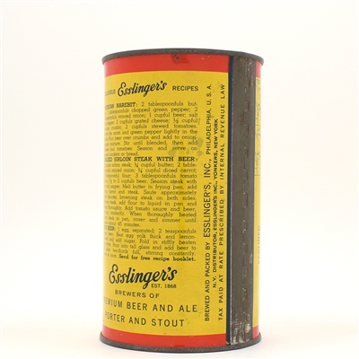 Esslingers Beer Instructional Quart Flat Top 208-15 USBCOI 244 EXCEPTIONAL