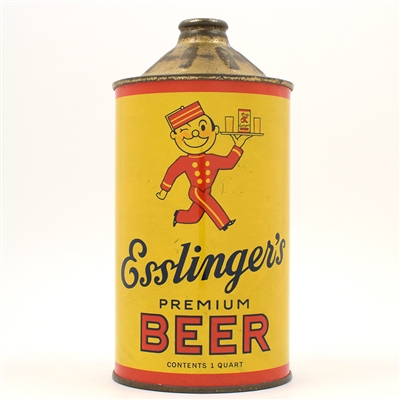 Esslingers Beer Quart Cone Top AMERICAN 208-14 EXCELLENT