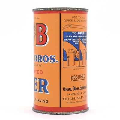 GB Grace Bros Beer Instructional Flat Top ENAMEL 67-29 USBCOI 311 FANTASTIC