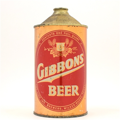Gibbons Beer Quart Cone Top IRTP 210-3 CLEAN