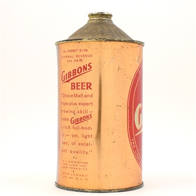 Gibbons Beer Quart Cone Top IRTP 210-3 CLEAN