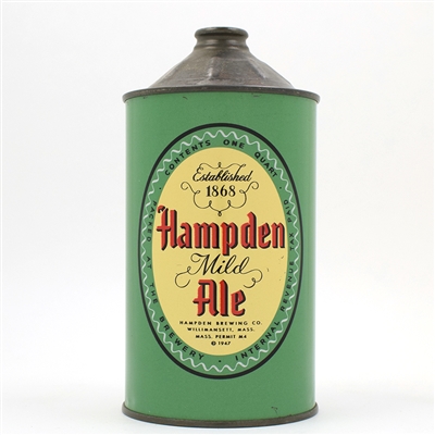 Hampden Ale Quart Cone Top ACTUAL 211-14 SHARP