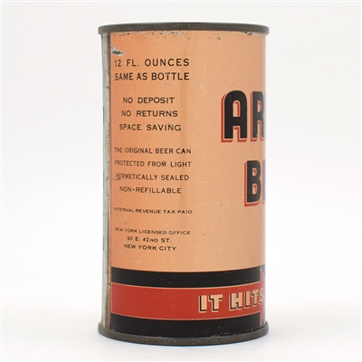 Arrow Beer Instructional Flat Top ENAMEL RARE THIS PRISTINE 32-2 USBCOI 45