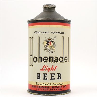 Hohenadel Beer Quart Cone Top ACTUAL 212-4 OUTSTANDING