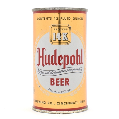 Hudepohl Beer Flat Top DARK RED 84-14 EXCELLENT