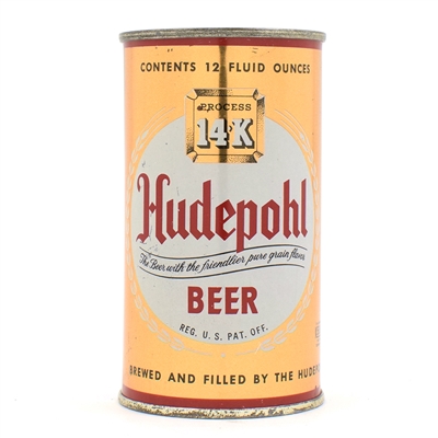 Hudepohl Beer Flat Top DARK RED 84-14 EXCELLENT