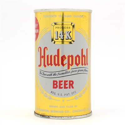 Hudepohl Beer Zip Top POP OFF TOP PROMO 77-35 NEAR MINT