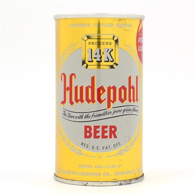 Hudepohl Beer Zip Top POP OFF TOP PROMO 77-35 NEAR MINT