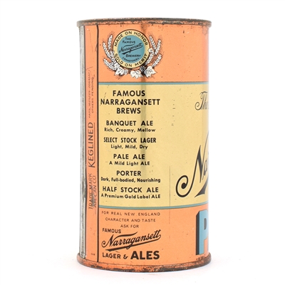 Narragansett Pale Ale Flat Top BEAUTIFUL 101-14 CLEAN