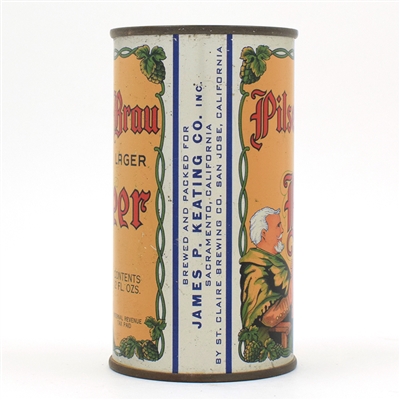 Pilsen Brau Beer Flat Top CLASSIC CAN SCARCE CLEAN ST CLAIRE 115-38