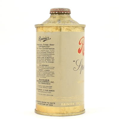 Rainier Beer Cone Top NO ALCOHOL STATEMENT 180-10 EXCELLENT
