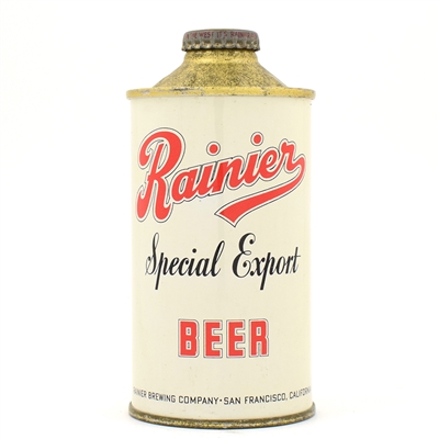Rainier Beer Cone Top NO ALCOHOL STATEMENT 180-12 NEAR MINT