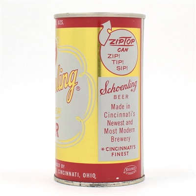 Schoenling Beer Zip Top ZIP PROMO ON SIDE 123-23 OUTSTANDING