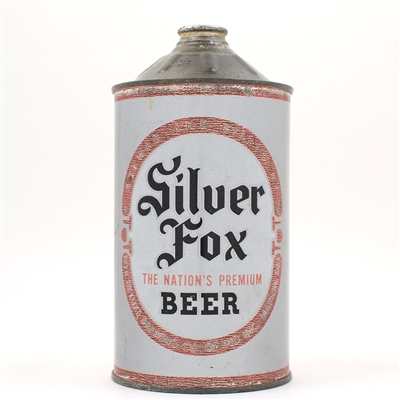 Silver Fox Beer Quart Cone Top RARE ACTUAL 219-10