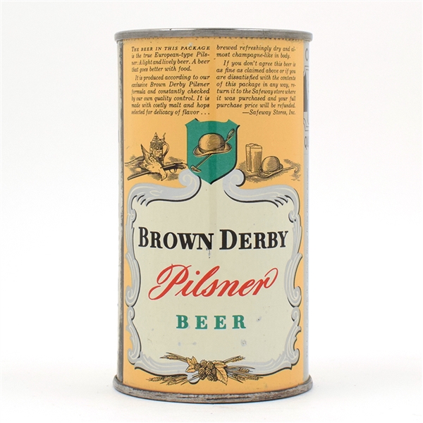 Brown Derby Beer Instructional Flat Top RAINIER 42-20 USBCOI 136