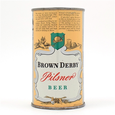 Brown Derby Beer Instructional Flat Top RAINIER 42-20 USBCOI 136