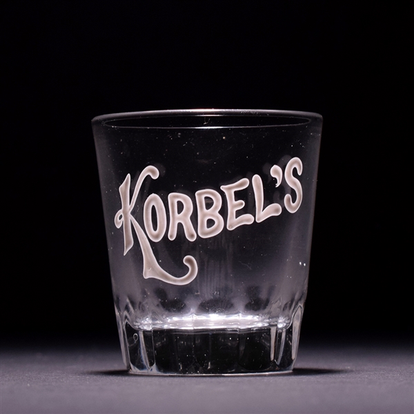 Korbels Pre-Prohibition Hand Painted Enamel Fluted Base Shot Glass