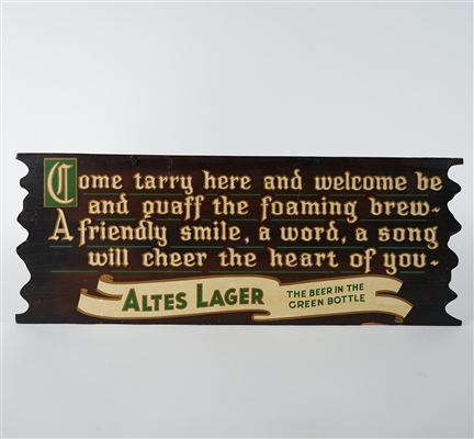 Altes Lager Wooden Advertising Sign