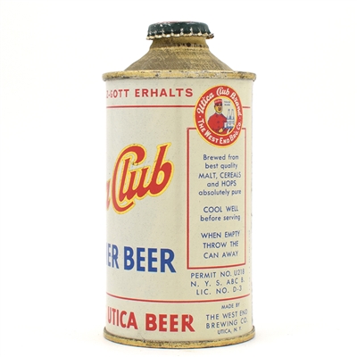 Utica Club Beer Cone Top GORGEOUS 188-4