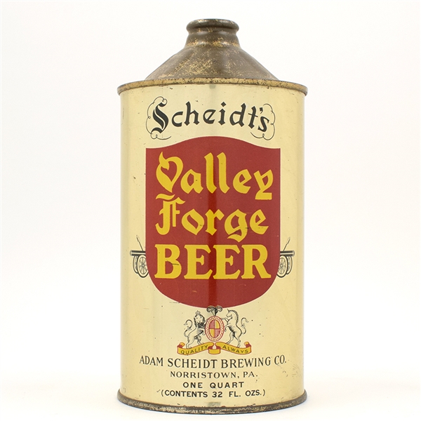 Valley Forge Beer Quart Cone Top IMPOSSIBLY CLEAN ACTUAL 220-11