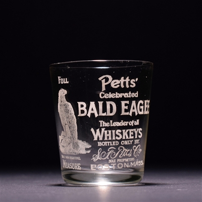 Bald Eagle Whiskey Pre-Prohibition Etched Shot Glass