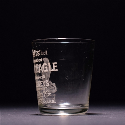 Bald Eagle Whiskey Pre-Prohibition Etched Shot Glass