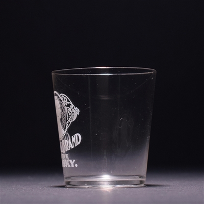 Cardinal Brand Whiskey Pre-Pro Etched Shot Glass