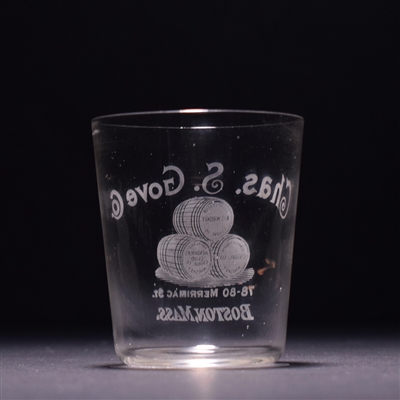 Chas Gove Pre-Prohibition Etched Shot Glass
