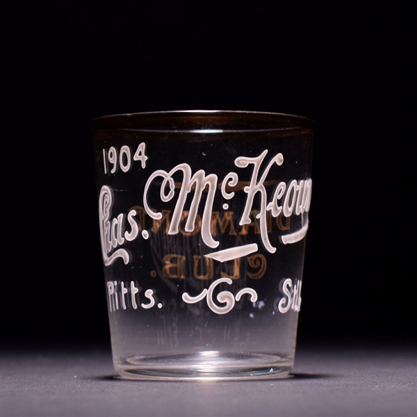 Chas McKeown Diamond Club Pre-Prohibition Hand Painted Enamel Shot Glass