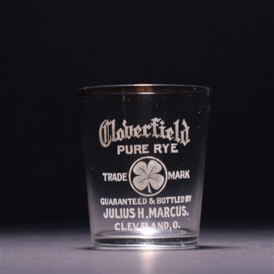 Cloverfield Rye Pre-Prohibition Etched Gold Leaf Shot Glass