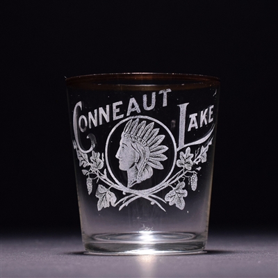 Conneaut Lake Pre-Prohibition Etched Shot Glass