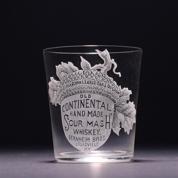 Continental Whiskey Pre-Prohibition Etched Shot Glass