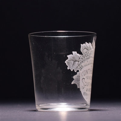 Continental Whiskey Pre-Prohibition Etched Shot Glass