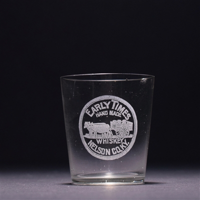 Early Times Whiskey Pre-Prohibition Etched Shot Glass