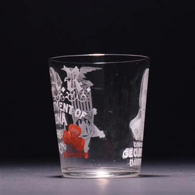 Geo Metzger 1901 Souvenir Iowa GAR Pre-Pro Etched Shot Glass