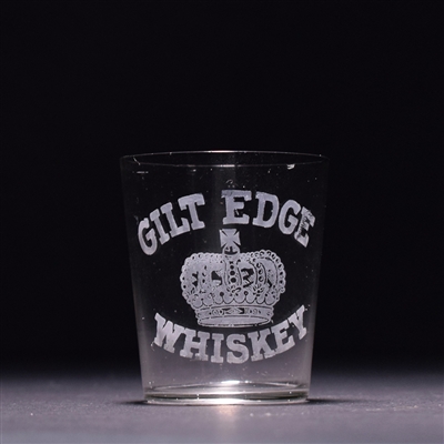 Gilt Edge Whiskey Pre-Prohibition Etched Shot Glass