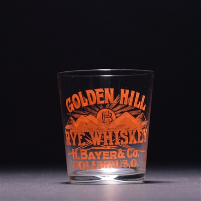 Golden Hill Rye Pre-Prohibition Enameled RED Shot Glass