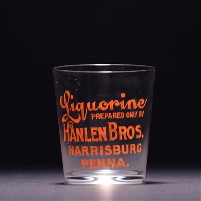 Hanlen Bros Liquorine Pre-Pro RED Enameled Shot Glass