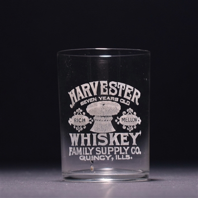 Harvester Whiskey Pre-Prohibition Etched Shot Glass
