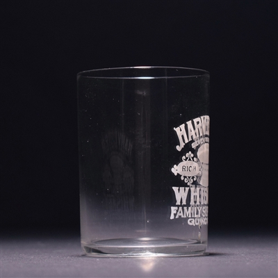 Harvester Whiskey Pre-Prohibition Etched Shot Glass