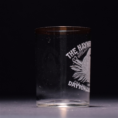 Hayner Distilling Co Pre-Pro Etched Gold Leaf Shot Glass