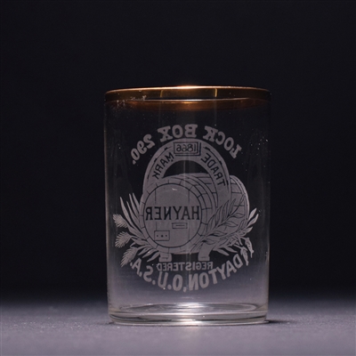 Hayner Lock Box 290 Pre-Pro Etched Shot Glass NO TAIL ON 9