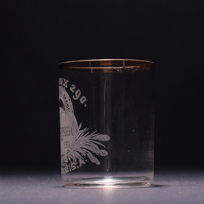 Hayner Lock Box 290 Pre-Pro Etched Shot Glass TAIL ON 9