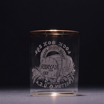 Hayner Lock Box 290 Pre-Pro Etched Shot Glass TAIL ON 9