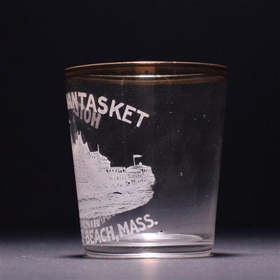 Hotel Nantasket Pre-Prohibition Large Etched Shot Glass