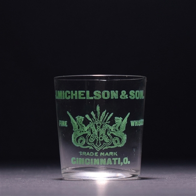 J Michelson and Son Whiskey Pre-Pro GREEN Enameled Shot Glass