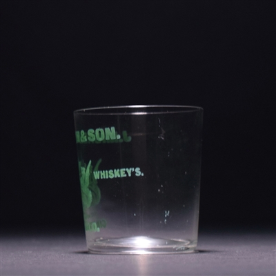 J Michelson and Son Whiskey Pre-Pro GREEN Enameled Shot Glass